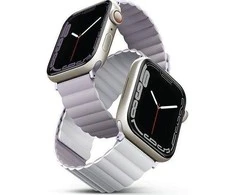 Uniq Išmaniojo laikrodžio Apple Watch 4/5/6/7/SE magnetinis/dvipusis dirželis, Rausvos/Baltos spalvos, 40/41mm