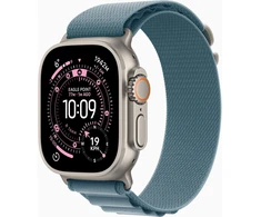 Išmanusis laikrodis Apple Watch Ultra 3 GPS + Cellular 49mm Natural Titanium Case with Light Mėlyna Alpine Loop – Medium, MEWM4QR/A