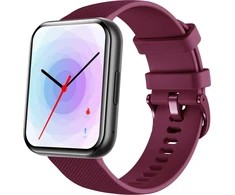 Išmanusis laikrodis Bemi SmartWatch Exo Juodas + Silikoninis dirželis Raudonas / Raudonas vynas