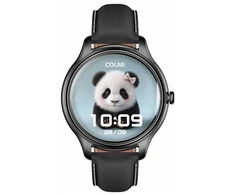 Išmanusis laikrodis COLMI L28 Smart Watch (juodas silicone + juodas leather strap)