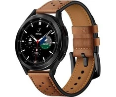 Tech Protect Išmaniojo laikrodžio Samsung Galaxy 4 odinis dirželis, Rudos spalvos, 40/42/44/46m