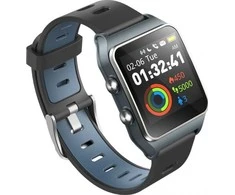 Išmanusis laikrodis Umax U-Band P1 Pro, Pilkos spalvos su juodai mėlynos spalvos silikoniniu dirželiu