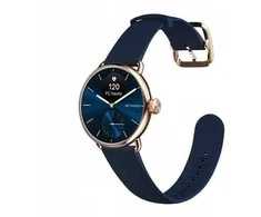 Išmanusis laikrodis „Withings Scanwatch 2“ – laikrodis su EKG funkcija, pulso ir SPO2 matavimu, taip pat fizinio aktyvumo ir miego matavimu (38 mm, mėlynai rožinio aukso spalvos)
