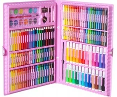 Maaleo Dažu rinkinys lagamine 168 vnt rožinis