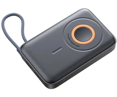 Joyroom JR-PBM02 išorinė baterija 22,5 W 10000 mAh 3in1 magnetinė indukcinė suderinama su „MagSafe“ su įmontuotu laidu – juodos spalvos
