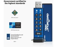 Nešiojama „iStorage datAshur Pro“ 256 GB mėlyna USB atmintinė (IS-FL-DA3-256-256)