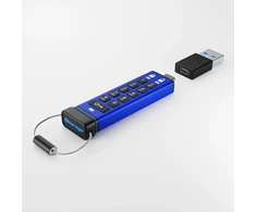 „iStorage datAshur PRO+C“ 256 GB mėlyna USB atmintinė (IS-FL-DA3C-256-256)