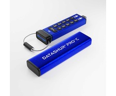 USB atmintinė iStorage datAshur PRO+C 128GB Mėlyna (IS-FL-DA3C-256-128)