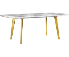 Beliani Išskleidžiamas valgomojo stalas MOSBY, marmuras / auksinė spalva, 160/200 cm, 90 cm