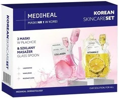 Its Skin Mediheal Korėjietiškos odos priežiūros lakštinių kaukių rinkinys 2 x 24 ml + stiklinis masažuoklis