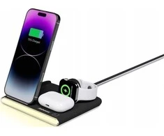 Jabees PowerGlow 4w1 Įkroviklis QI na Telefonas Išmanusis laikrodis Ausinės Lampa LED / Juodas