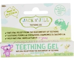 JACK N' JILL natūralus gelis dygstant dantukams, 15 g.