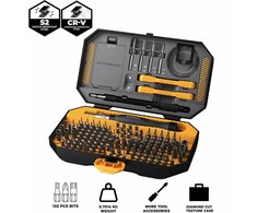 JAKEMY JM-8183 precizinio atsuktuvo rinkinys su atidarymo įrankiais ir replėmis (145 viename)