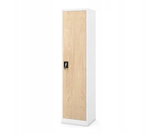 Jan Nowak Biurowa szafa metalo sp. ALEX 450 x 1850 x 400 mm Eco Design* : balta/ dąb sonoma