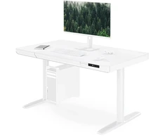 Jan Nowak Elektrinis staliukas su reguliuojamu aukščiu, stalčiumi ir belaidžiu Qi įkrovikliu, baltas, 1200 mm: ELLIS (5907367514612)