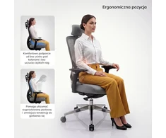 Jan Nowak Ergonominė biuro kėdė su tinkleliu tamsiai pilka AXIS (5907367513967)