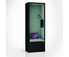 Jan Nowak Akustinė kabina SALLY MentalBox 600 mm – juodas korpusas, žalia sėdynė