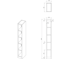 Jan Nowak Siauras metalinis archyvinis dokumentų regalas, pilkas, 250x1950x450 mm: TIM (5907367513288)