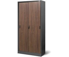 Jan Nowak Metalinė biuro spinta su stumdomomis durimis antracito/riešutų spalvos, 900 x 1850 x 400 mm: KUBA Eco* Design (5904405570494)