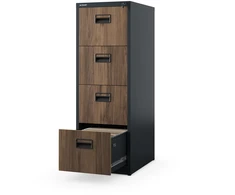 Jan Nowak Metalinė kartotekinė spinta SARA V4 460 x 1320 x 620 mm Eco Design* antracitinė/riešuto