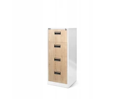 Jan Nowak Metalowa szafa kartotekowa SARA V4, 460 x 1320 x 620 mm, Eco Design* : balta/ dąb sonoma