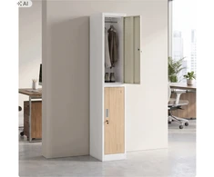 Jan Nowak Spintelė BHP drabužiams, darbuotojams, vienvietė, 2 skyriai su kabykla, balta/ąžuolas sonoma, 316,5x1850x450 mm: IGOR 1 Plus Eco* Design (5907367500264)