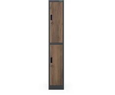 Jan Nowak Spintelė BHP drabužiams, darbuotojams, vienvietė, 2 skyriai su kabykla, antracito/riešutmedžio spalvos, 316,5x1850x450 mm: IGOR 1 Plus Eco* Design (5907367500370)