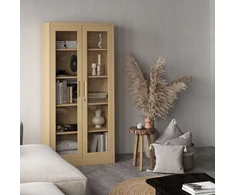 Jan Nowak Stiklinė vitrina AMELIA, 900 x 1850 x 400 mm, Fresh Style, smėlio spalvos