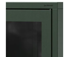 Jan Nowak Stiklinė vitrina salonui siaura butelinė žaluma Modern LUIGI 500 x 1800 x 350 mm
