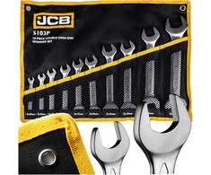 JCB Plokščių raktų rinkinys 10 vnt. (8-36 mm) ant drobės