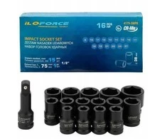 JCB Smūginių galvučių rinkinys 1/2" 16 vnt. (6 kampų) (8-27 mm)