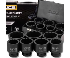 JCB Smūginių galvučių rinkinys 1 colio, 7 dalių (12 kampų) (46–75 mm)