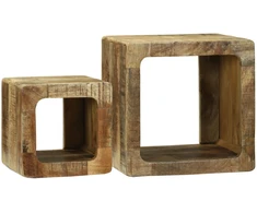 TV vienetai 2 vnt. Ruda 36 x 30 x 36 cm Kietas mango medis