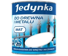 Jedynka Alkidiniai emaliniai dažai medžiui ir metalui, matinės baltos spalvos, 0,36 l