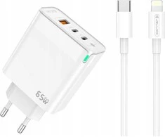 Jellico Charger Quick Charger 65W 2 x USB-C USB3.0 laidas skirtas iPhone Lightning
