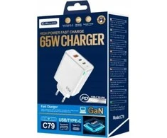 Jellico Charger Quick Charger 65W 2 x USB-C USB3.0 laidas skirtas iPhone Lightning