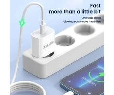 JELLICO sieninis pakrovėjas AK180 PD 20W 1xUSB-C + laidas USB-C - Lightning Baltas