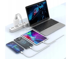 JELLICO sieninis įkroviklis C79 GaN PD 65W 2xUSB-C + 1xUSB QC3.0 + USB-C laidas - USB-C Baltas
