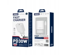 JELLICO sieninis įkroviklis EU53 PD 30W 1xUSB-C + laidas USB-C - USB-C Baltas