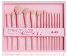 Jessup Makeup Lover Crystal Rožinė Collection IV makiažo šepetėlių rinkinys T495 14vnt.