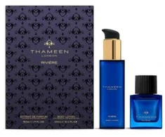 Set Thameen London: Riviere Extrait De Parfum Unisex, 50 ml + Riviere Losjonas kūnui Body, 100 ml