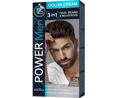 Joanna Power Men Color Kreminis 3in1 04 Natural Brown, 30 g