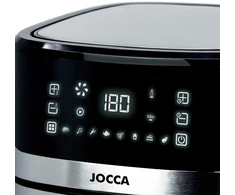 Jocca be riebalų gruzdintuvė „Air Fryer“ su langu 6,5 l sidabrinė juoda