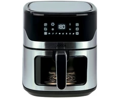 Jocca be riebalų gruzdintuvė „Air Fryer“ su langu 6,5 l sidabrinė juoda