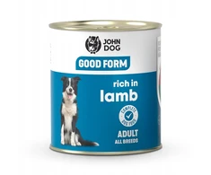 JOHN DOG Good Form Rich in ėriena – drėgnas ėdalas šunims – 800g