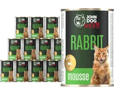 JOHN DOG For cats triušiena Mousse – šlapias kačių maistas – 400g