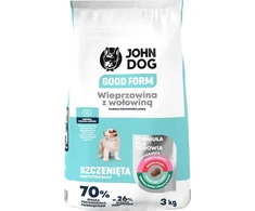 JOHN DOG Good Form Junior Pork with jautiena – sausas Maistas šunims – 3kg
