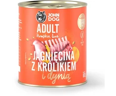 JOHN DOG moliūgas ėriena with rabbit and pumpkin – drėgnas ėdalas šunims – 800g