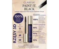 Claresa Paint It Juodas Volume &amp; Length Blakstienų tušas Juodas, 10 g