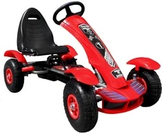 Ramiz Didelis minamas kartingas GoKart pripučiami ratai raudonos spalvos